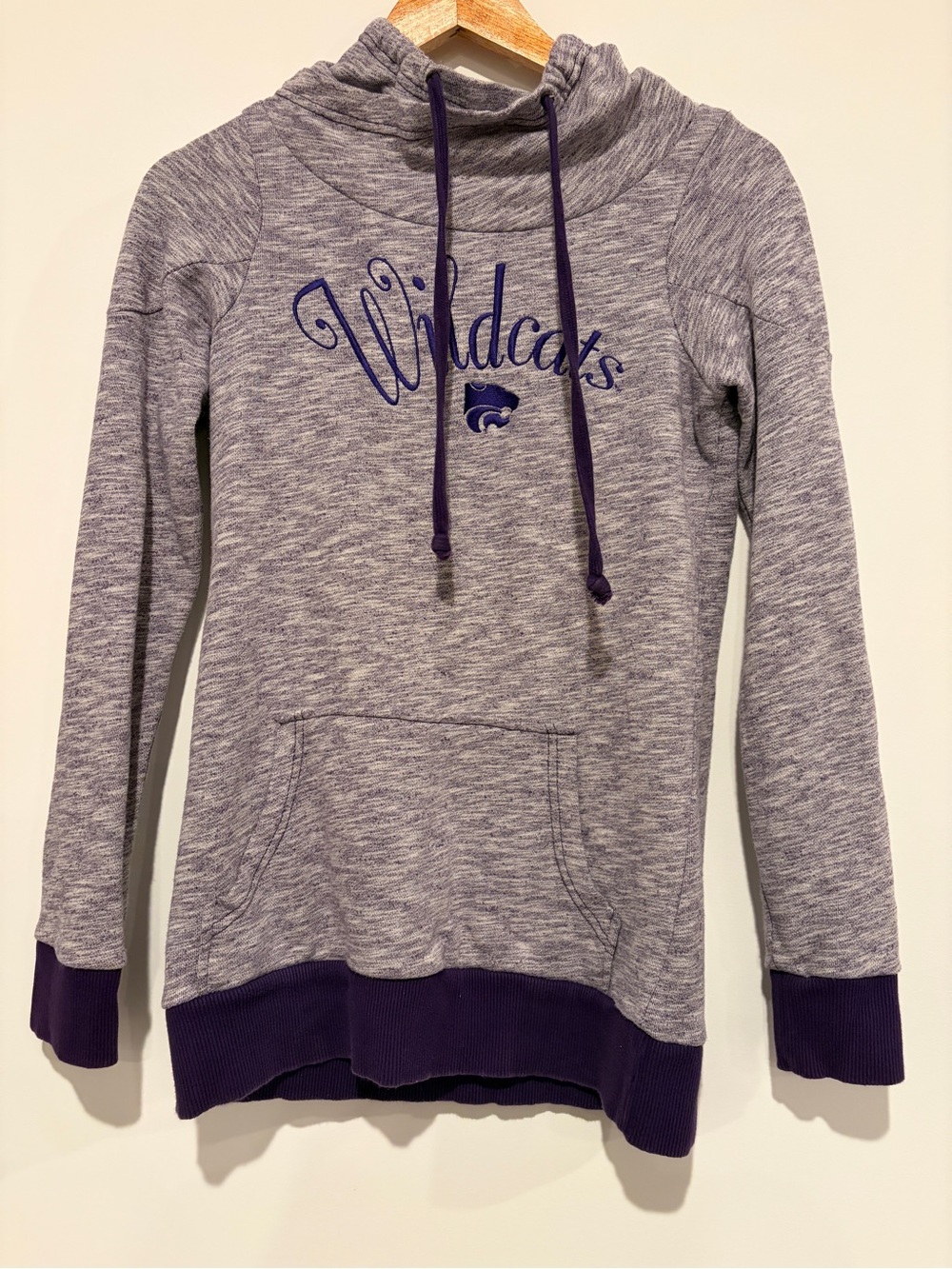 Antigua NCAA Wildcats Women's Small S Heather Purple Funnel Cowl Neck Hoodie